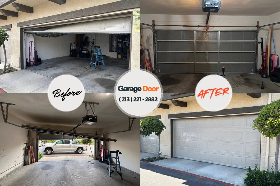 Before and after: garage door repair 76951